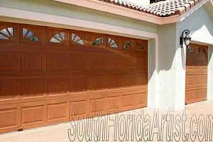 grained garage doors
